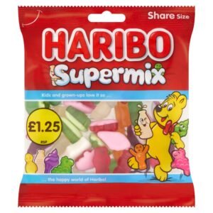 HARIBO Supermix Fruit & Milk Flavoured Jelly & Foam Sweets Sharing Bag 140g