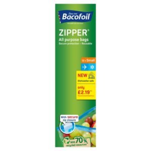 Bacofoil Zipper All Purpose Bags Small 12 Pack £2.19 PMP
