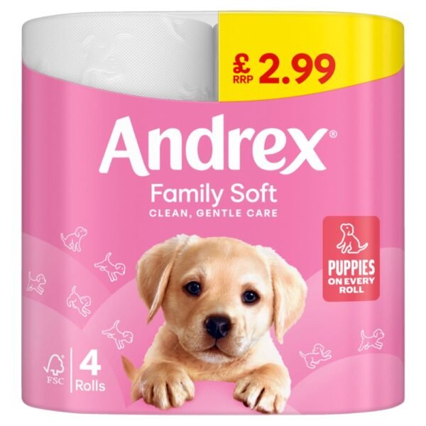 Andrex Family Soft Toilet Tissue Standard 4 Rolls £2.99 PMP