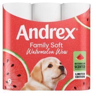 Andrex Family Soft Limited Edition Watermelon Wow Scented Toilet Rolls x9